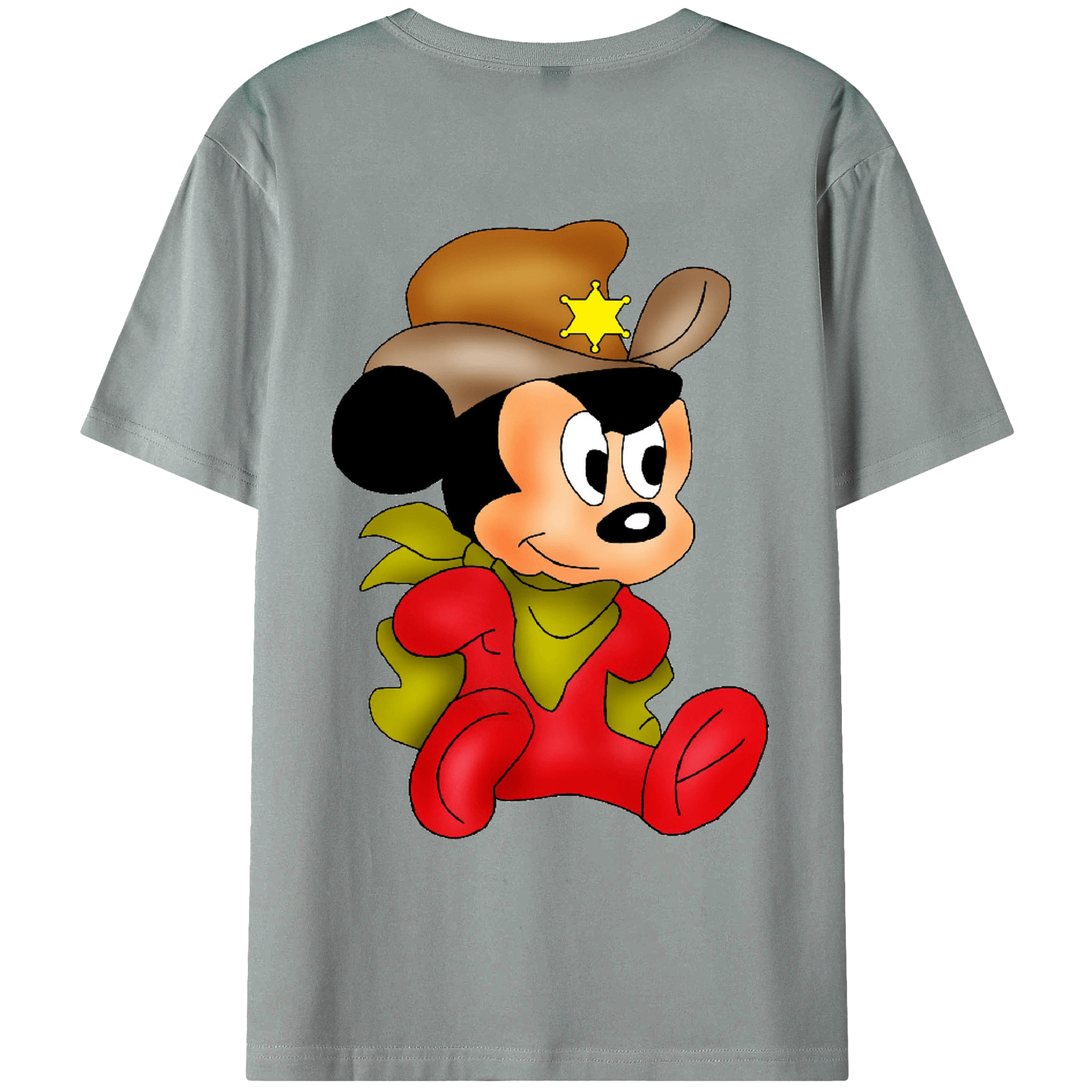 ミッキーマウス Mickey Mouse 綿100％ メンズ半袖Tシャツ（バックプリント） 通気性